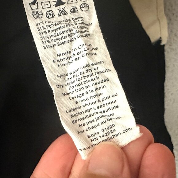 Callahan Knitwear Sweater Rana Cream Black Colorblock Front Twist Knot - Picture 7 of 16